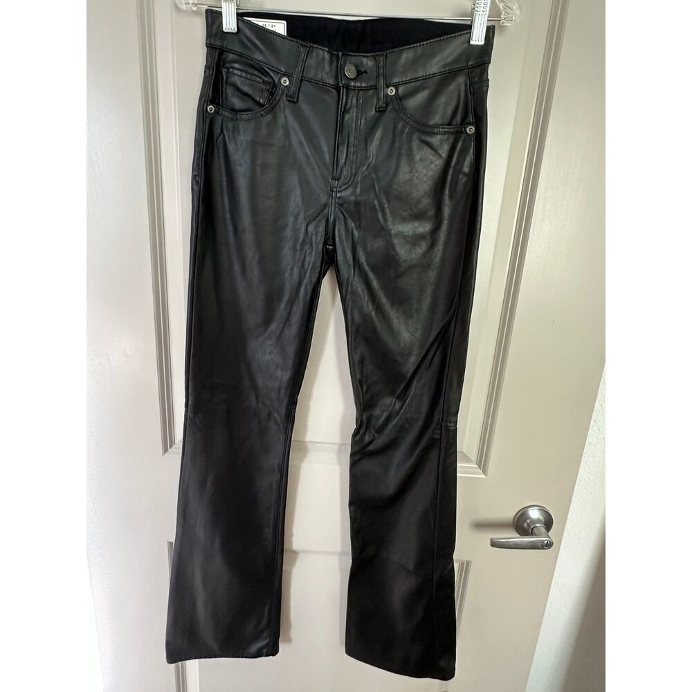 Gap Baby Boot Mid Rise Faux Leather Black Pants Women's 26 | 2R